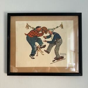 Vintage 1968 Norman Rockwell Art 3D Relief Framed Original Lithography